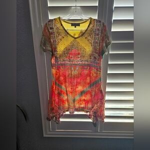 Kristine Colorful Vtg Women's Tunic Size M